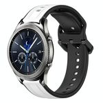 Per Samsung Gear S3 Classic 22mm Convex Loop Cinturino in silicone bicolore (bianco + nero)