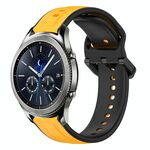 Per Samsung Gear S3 Classic 22mm Convex Loop Cinturino in silicone bicolore (giallo + nero)