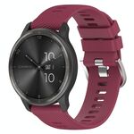 Per Garmin Vivoactive3 Cinturino per orologio in silicone tinta unita testurizzato incrociato da 20 mm (rosso vino)