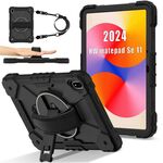 Per Huawei MatePad SE 11 2024 Custodia per tablet PC ibrida in silicone con robot a contrasto (nero)
