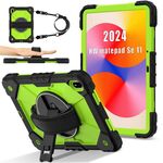 Per Huawei MatePad SE 11 2024 Custodia per tablet PC ibrido in silicone con robot a contrasto di colore (nero giallo verde)