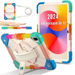 Per Huawei MatePad SE 11 2024 Custodia per tablet PC ibrida in silicone con robot a contrasto (blu colorato)