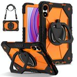 Per Xiaomi Poco Pad 12.1 Custodia per tablet PC ibrido in silicone con robot a colori contrastanti (nero arancione)