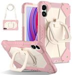 Per Xiaomi Poco Pad 12.1 Custodia per tablet PC ibrido in silicone con robot a contrasto di colore (oro rosa beige)