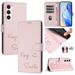 Per Samsung Galaxy S23+ 5G Smile Embossing RFID Custodia in pelle per telefono (rosa)