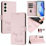 Per Samsung Galaxy S23 5G Smile Embossing RFID Custodia in pelle per telefono (rosa)
