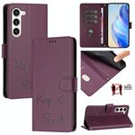 Per Samsung Galaxy S23 5G Smile Embossing RFID Custodia in pelle per telefono (viola)