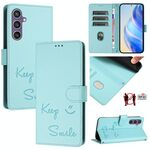 Per Samsung Galaxy S23 FE 5G Smile Embossing RFID Custodia in pelle per telefono (verde menta)