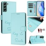 Per Samsung Galaxy S22+ 5G Smile Embossing RFID Custodia in pelle per telefono (verde menta)
