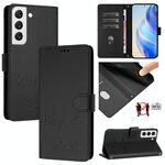 Per Samsung Galaxy S22 5G Smile Embossing RFID Custodia in pelle per telefono (nero)