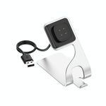 Per Google Pixel Watch 3 41/45mm Smart Watch girevole Caricabatterie rapido Supporto per caricabatterie in metallo (argento)