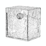 Scatola portaoggetti da bagno No Punch, organizer da parete per cotton fioc (argento trasparente)