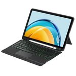 Per Matepad SE 10.4 2023 Custodia in pelle con tastiera Bluetooth retroilluminata staccabile con touchpad (nero)
