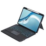 Per Huawei MatePad Pro 12.6 2021 Custodia in pelle con tastiera Bluetooth retroilluminata staccabile con touchpad (nero)
