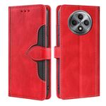 Per OPPO Reno12 F 5G Custodia in pelle con fibbia magnetica Skin Feel (rosso)