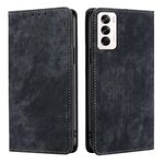 Per OPPO Reno12 5G Global RFID Anti-theft Brush Custodia magnetica in pelle per telefono (nero)