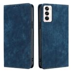 Per OPPO Reno12 5G Global RFID Anti-theft Brush Custodia magnetica in pelle per telefono (blu)