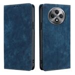 Per OPPO Reno12 F 5G RFID Anti-furto Spazzola Magnetico Custodia in Pelle per Telefono (Blu)