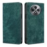 Per OPPO Reno12 F 5G RFID Anti-furto Spazzola Magnetico Custodia in Pelle per Telefono (Verde)