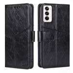 Per OPPO Reno12 5G Custodia per telefono in pelle con cuciture geometriche globali (nero)