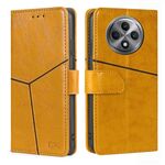 Per OPPO Reno12 F 5G Custodia in pelle con cuciture geometriche (giallo)
