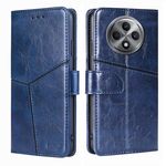 Per OPPO Reno12 F 5G Custodia in pelle con cuciture geometriche (blu)