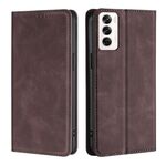 Per OPPO Reno12 5G Custodia per telefono in pelle magnetica Global Skin Feel (marrone scuro)