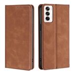 Per OPPO Reno12 5G Custodia per telefono in pelle magnetica Global Skin Feel (marrone chiaro)