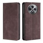 Per OPPO Reno12 F 5G Custodia in pelle magnetica Skin Feel (marrone scuro)