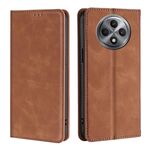 Per OPPO Reno12 F 5G Custodia in pelle magnetica Skin Feel (marrone chiaro)