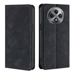 Per OPPO Reno12 F 5G Custodia in pelle magnetica Skin Feel (nera)