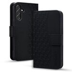 Per Samsung Galaxy S24 5G Custodia in pelle con fibbia a diamante e cordino (nero)