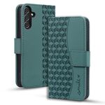 Per Samsung Galaxy S24+ 5G Custodia in pelle con fibbia a diamante e cordino (verde)