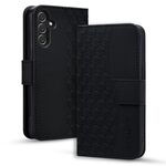 Per Samsung Galaxy S24+ 5G Custodia in pelle con fibbia a diamante e cordino (nero)