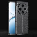 Per OPPO Find X8 Custodia per telefono in TPU antiurto con texture Litchi (nero)