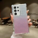 Per Samsung Galaxy S24 Ultra 5G TPU + PC + Glitter Paper Custodia per telefono a copertura totale (rosa)