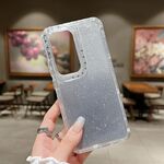 Per Samsung Galaxy S24 Ultra 5G TPU + PC + Glitter Paper Custodia per telefono a copertura totale (grigio)