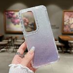 Per OPPO Reno12 5G Custodia per telefono a copertura totale in TPU + PC + carta glitterata globale (viola)