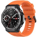 Per Amazfit T-Rex 3 Cinturino in silicone con fibbia ad ago tinta unita (arancione)