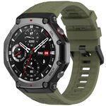 Per Amazfit T-Rex 3 Cinturino in silicone con fibbia ad ago tinta unita (verde giungla)