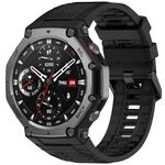 Per Amazfit T-Rex 3 Cinturino in silicone con fibbia ad ago tinta unita (nero)
