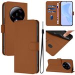 Per Xiaomi 13 Ultra Skin Feel Custodia in pelle tinta unita con cordino (marrone)