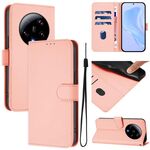 Per Xiaomi 13 Ultra Skin Feel Custodia in pelle tinta unita con cordino (rosa)