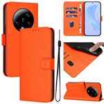 Per Xiaomi 13 Ultra Skin Feel Custodia in pelle tinta unita con cordino (arancione)