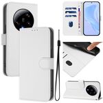 Per Xiaomi 13 Ultra Skin Feel Custodia in pelle tinta unita con cordino (bianco)
