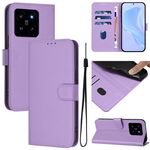 Per Xiaomi 14 Custodia in pelle tinta unita con cordino (viola lavanda)