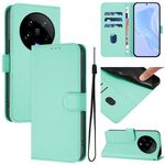 Per Xiaomi 14 Ultra 5G Custodia per telefono in pelle tinta unita con cordino (verde menta)