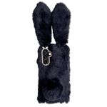 Per Samsung Galaxy S24 FE 5G Custodia per telefono in TPU con simpatico coniglietto di peluche (nero)