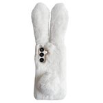 Per Samsung Galaxy S24 FE 5G Custodia per telefono in TPU con simpatico coniglio di peluche (bianco)