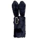 Per Samsung Galaxy S24+ 5G Custodia per telefono in TPU con simpatico coniglietto di peluche (nero)
